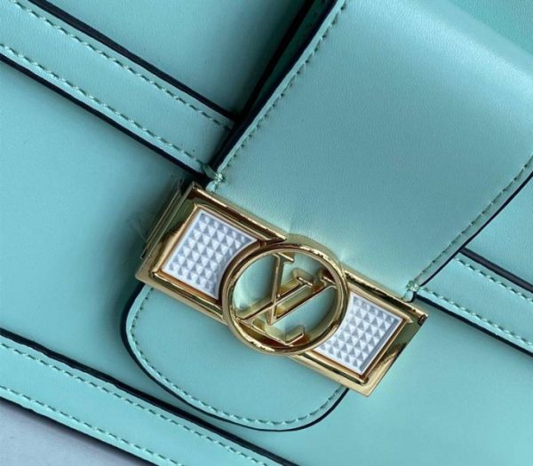 Replica Louis Vuitton Dauphine Lugano MM Bag In Bleu Azur Blue - Image 8