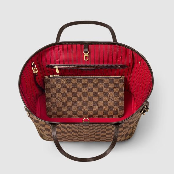 Louis Vuitton Neverfull MM Handbag N40599 – Damier Ebene Canvas Designer LV Bag - Image 4