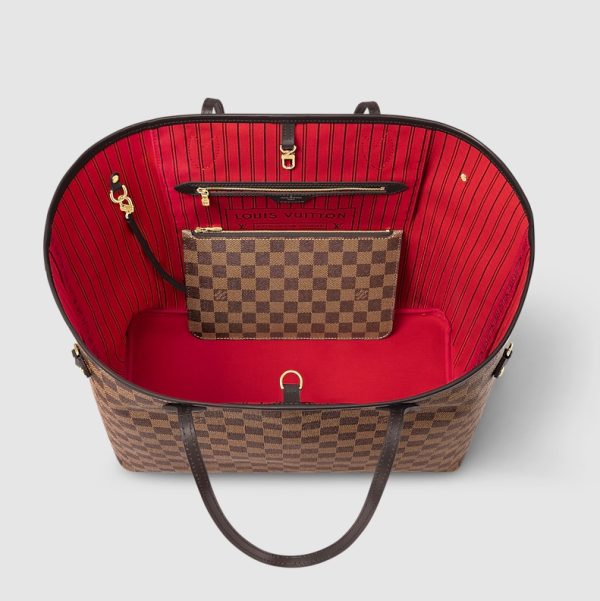 Louis Vuitton Neverfull MM Handbag N40597 – Damier Ebene Canvas Designer LV Bag - Image 3