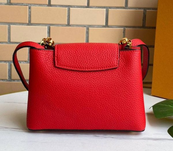 Replica Louis Vuitton Capucines Mini Chain Bag In Red - Image 3