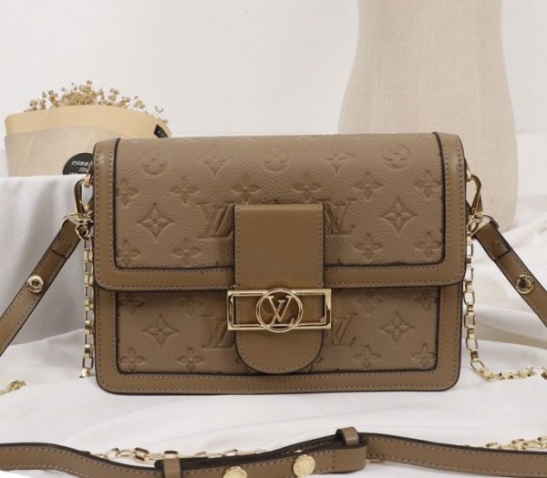 Replica Louis Vuitton Monogram Empreinte Dauphine Bag In Brown