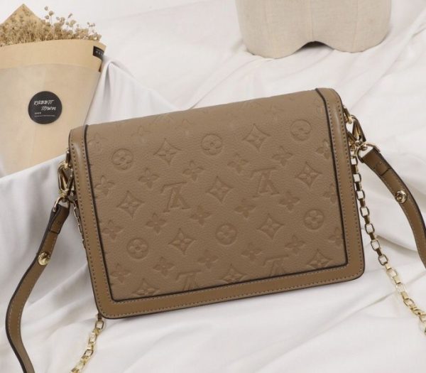 Replica Louis Vuitton Monogram Empreinte Dauphine Bag In Brown - Image 3