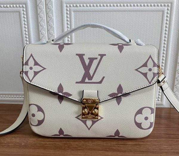 Replica Louis Vuitton Bicolor Monogram Empreinte Metis Bag In Cream And Bois De Rose Pink