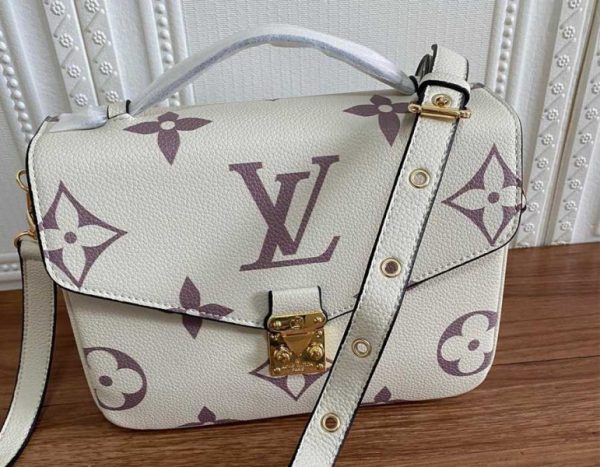 Replica Louis Vuitton Bicolor Monogram Empreinte Metis Bag In Cream And Bois De Rose Pink - Image 2