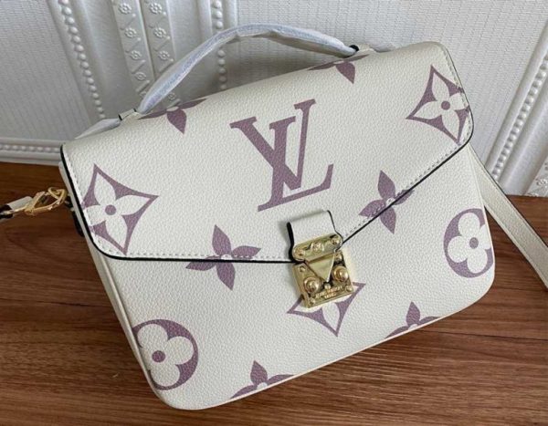 Replica Louis Vuitton Bicolor Monogram Empreinte Metis Bag In Cream And Bois De Rose Pink - Image 3