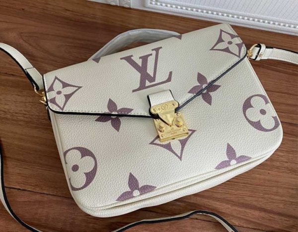 Replica Louis Vuitton Bicolor Monogram Empreinte Metis Bag In Cream And Bois De Rose Pink - Image 4