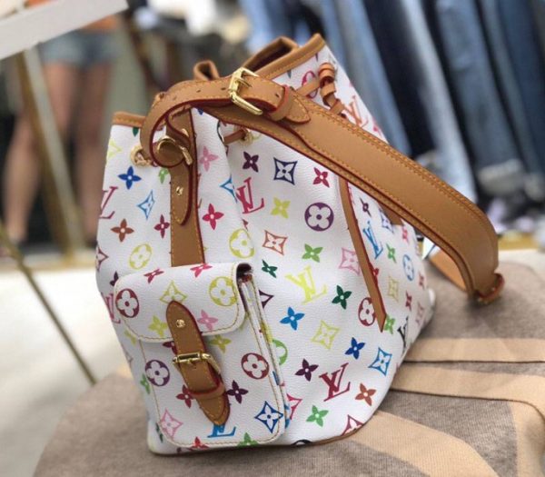 Replica Louis Vuitton White Murakami Petit Noe Bag - Image 2