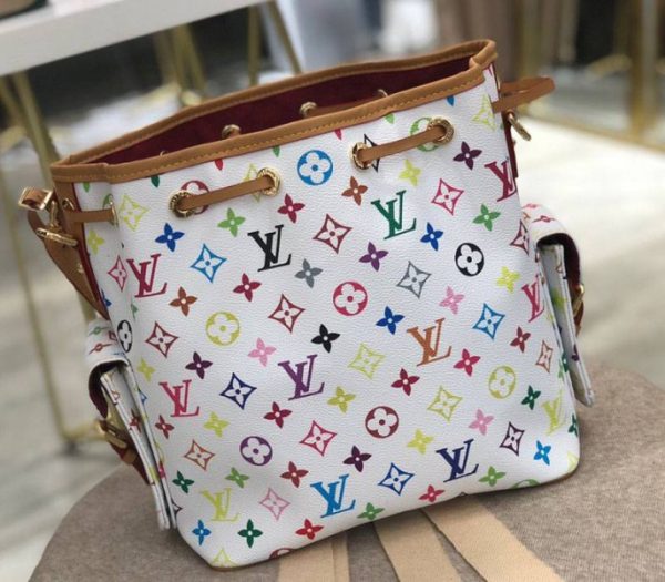 Replica Louis Vuitton White Murakami Petit Noe Bag - Image 3