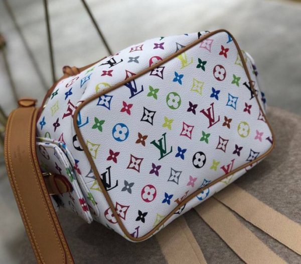 Replica Louis Vuitton White Murakami Petit Noe Bag - Image 4