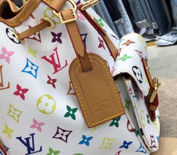 Replica Louis Vuitton White Murakami Petit Noe Bag - Image 6