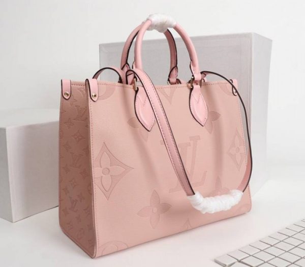 Replica Louis Vuitton Monogram Empreinte Giant Onthego MM Bag In Pink - Image 2