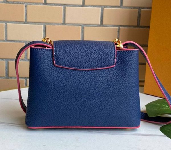 Replica Louis Vuitton Capucines Mini Chain Bag In Navy Blue - Image 5