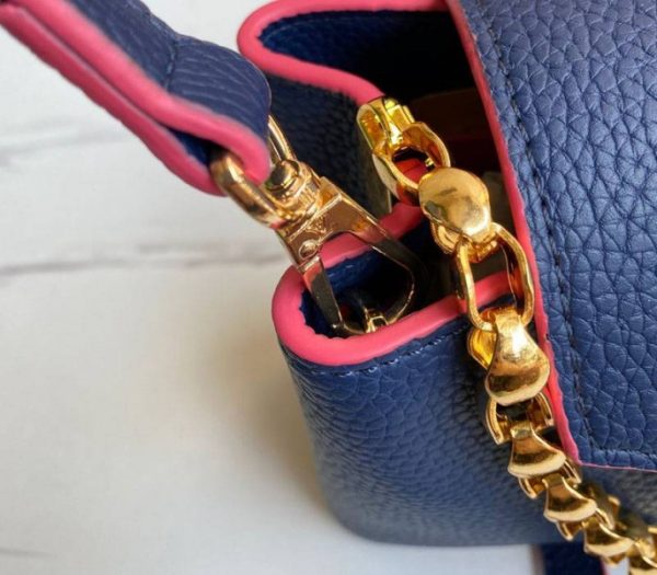 Replica Louis Vuitton Capucines Mini Chain Bag In Navy Blue - Image 9