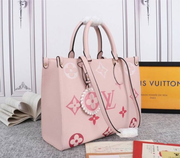 Replica Louis Vuitton Monogram Empreinte Leather Onthego MM Bag In Pink - Image 2