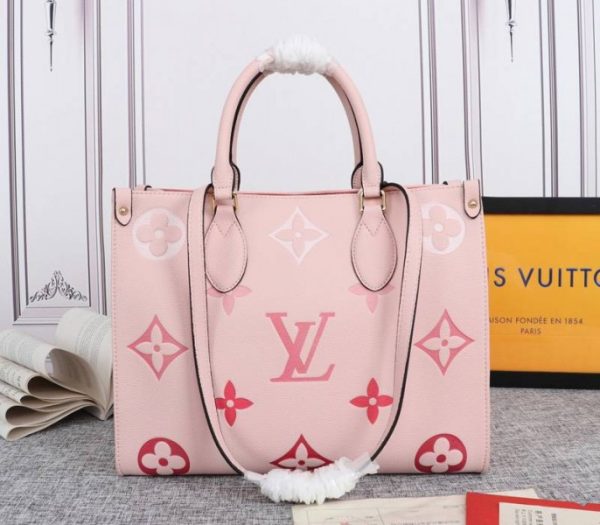 Replica Louis Vuitton Monogram Empreinte Leather Onthego MM Bag In Pink - Image 3