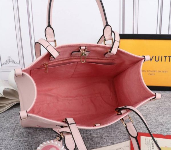 Replica Louis Vuitton Monogram Empreinte Leather Onthego MM Bag In Pink - Image 6