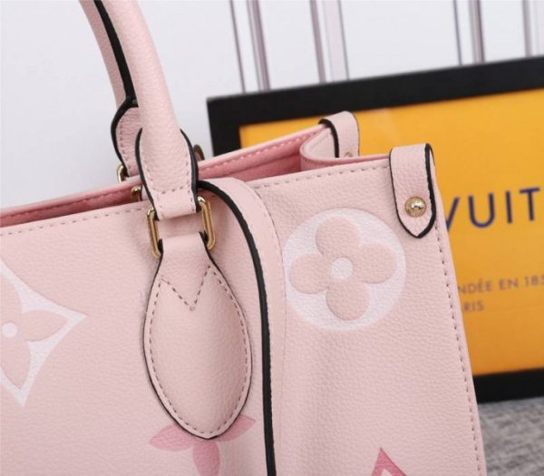 Replica Louis Vuitton Monogram Empreinte Leather Onthego MM Bag In Pink - Image 9