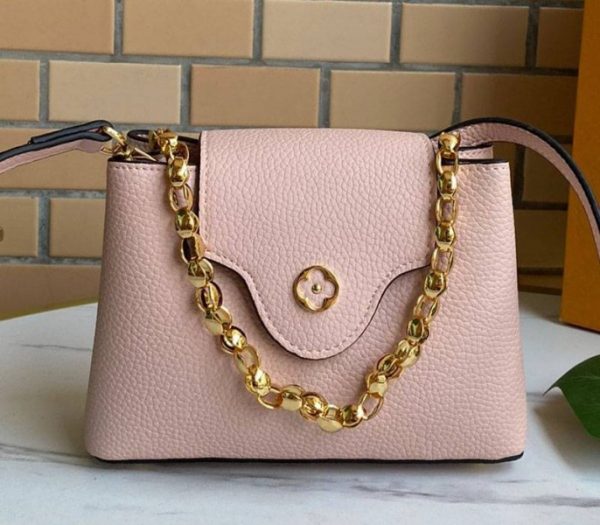 Replica Louis Vuitton Capucines Mini Chain Bag In Pink - Image 3