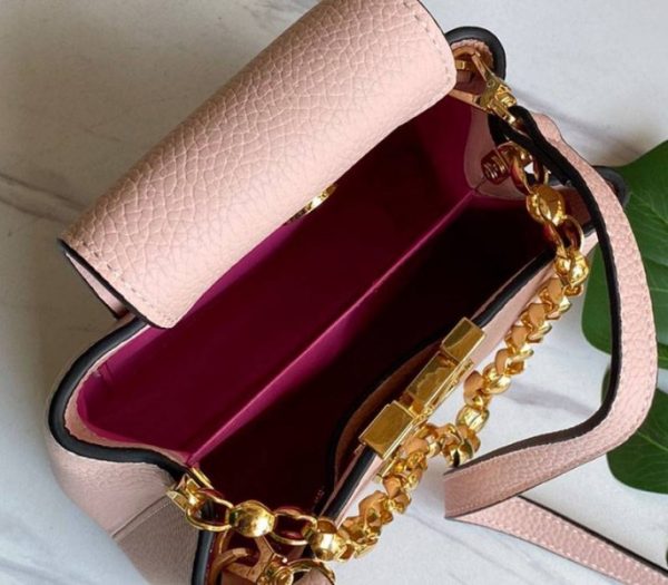 Replica Louis Vuitton Capucines Mini Chain Bag In Pink - Image 7