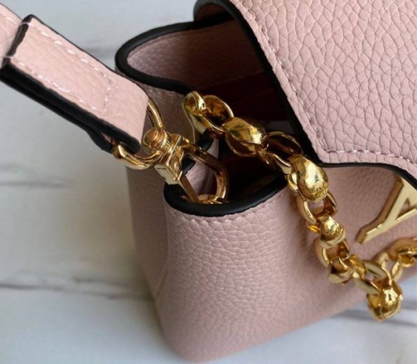 Replica Louis Vuitton Capucines Mini Chain Bag In Pink - Image 9