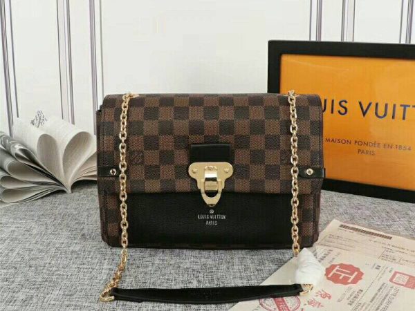 Replica Louis Vuitton Damier Ebene Canvas Vavin PM Bag In Black