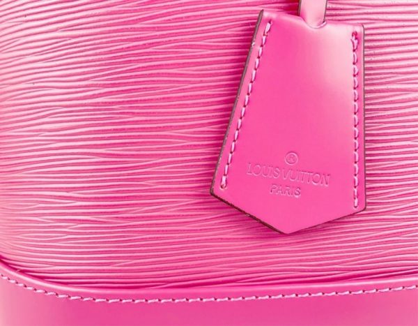 Replica Louis Vuitton Epi Leather Alma PM Handbag In Pondichery Pink With Jacquard Strap - Image 8