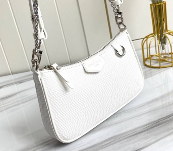 Replica Louis Vuitton Epi Leather Easy Pouch On Strap In Quartz White - Image 2