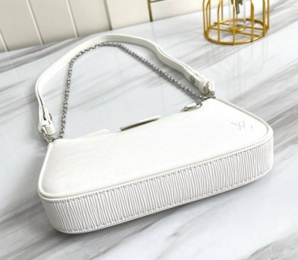 Replica Louis Vuitton Epi Leather Easy Pouch On Strap In Quartz White - Image 5