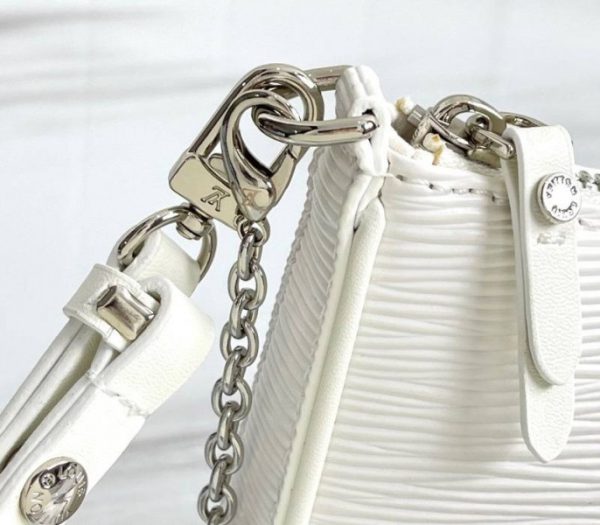 Replica Louis Vuitton Epi Leather Easy Pouch On Strap In Quartz White - Image 8