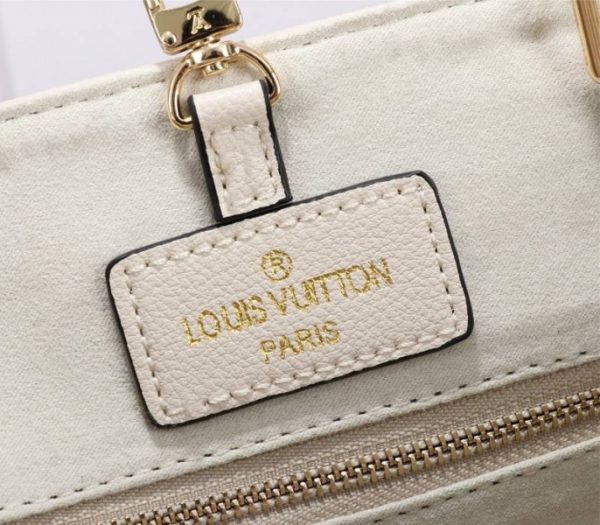 Replica Louis Vuitton Monogram Empreinte Leather Onthego MM Bag In Cream Saffron - Image 6