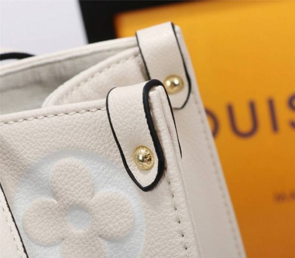 Replica Louis Vuitton Monogram Empreinte Leather Onthego MM Bag In Cream Saffron - Image 8