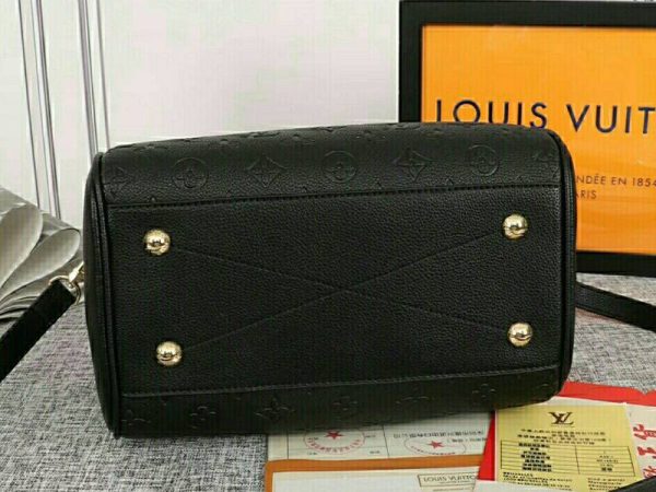 Replica Louis Vuitton Monogram Empreinte Speedy Bandouliere 25 Handbag In Black - Image 4