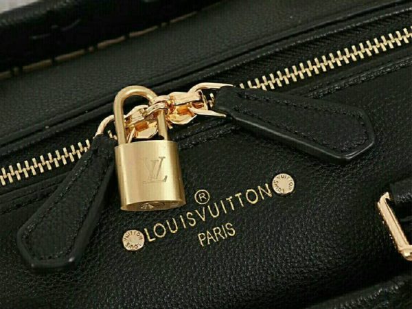 Replica Louis Vuitton Monogram Empreinte Speedy Bandouliere 25 Handbag In Black - Image 6