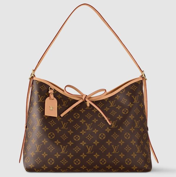 Louis Vuitton CarryAll PM Handbag M46203 LV CarryAll Monogram Canvas Bag With Natural Leather Trim