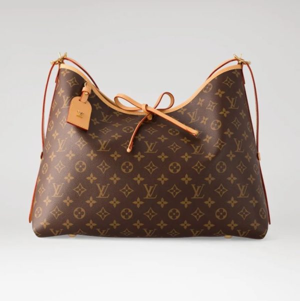 Louis Vuitton CarryAll PM Handbag M46203 LV CarryAll Monogram Canvas Bag With Natural Leather Trim - Image 4