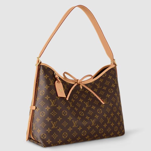 Louis Vuitton CarryAll PM Handbag M46203 LV CarryAll Monogram Canvas Bag With Natural Leather Trim - Image 6