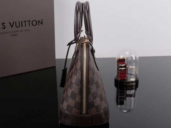 Replica Louis Vuitton Damier Ebene Canvas Alma BB Handbag - Image 4