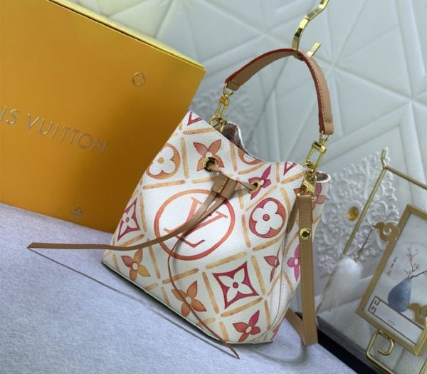 Replica Louis Vuitton LV By The Pool Monogram Tiles Canvas NeoNoe BB Bag In Coral - Image 2