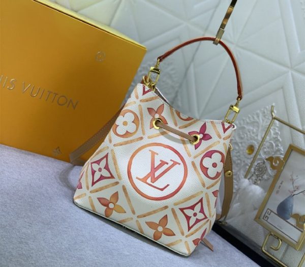 Replica Louis Vuitton LV By The Pool Monogram Tiles Canvas NeoNoe BB Bag In Coral - Image 3