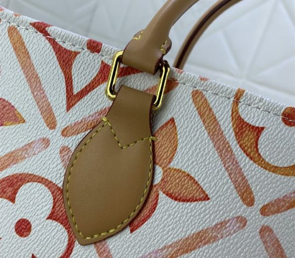 Replica Louis Vuitton LV By The Pool Monogram Tiles Canvas Onthego MM Tote In Coral - Image 5