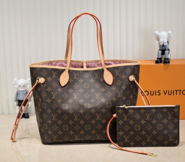 Replica Louis Vuitton Monogram Canvas Neverfull MM Tote In Pink