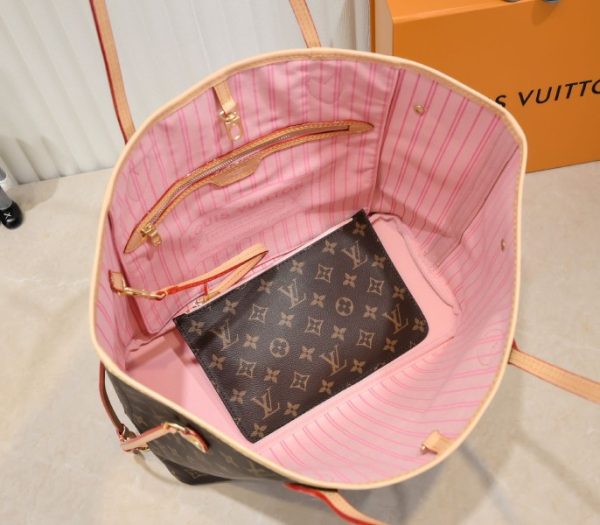 Replica Louis Vuitton Monogram Canvas Neverfull MM Tote In Pink - Image 5