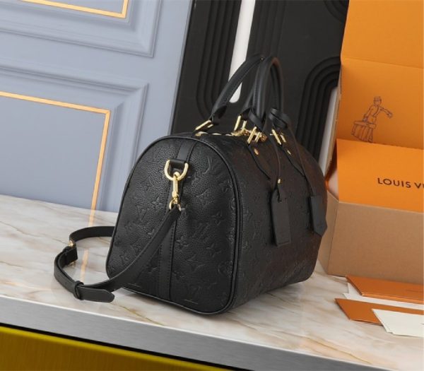 Replica Louis Vuitton Monogram Empreinte Speedy Soft 30 Handbag In Black - Image 4