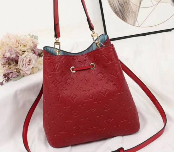 Replica Louis Vuitton Monogram Empreinte NeoNoe MM Bag In Red - Image 3