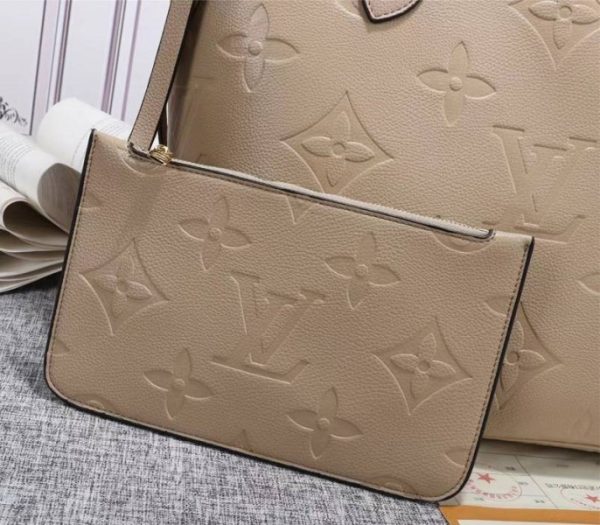 Replica Louis Vuitton Monogram Empreinte Neverfull MM Tote In Beige - Image 3