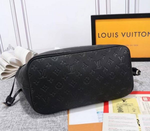 Replica Louis Vuitton Monogram Empreinte Neverfull MM Tote In Black - Image 5