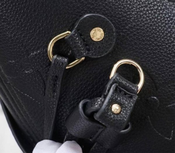 Replica Louis Vuitton Monogram Empreinte Neverfull MM Tote In Black - Image 9