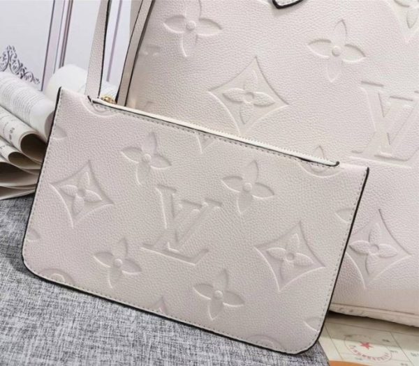 Replica Louis Vuitton Monogram Empreinte Neverfull MM Tote In Cream - Image 3