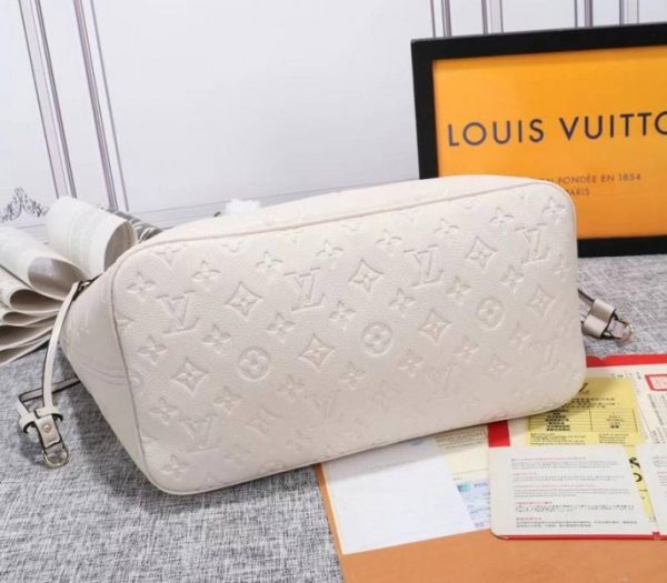 Replica Louis Vuitton Monogram Empreinte Neverfull MM Tote In Cream - Image 5