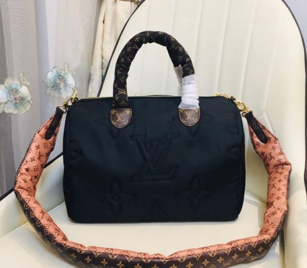 Replica Louis Vuitton Econyl Regenerated Nylon Speedy Bandouliere 30 Handbag In Black